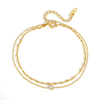 Roveo Layered Sparkle Anklet