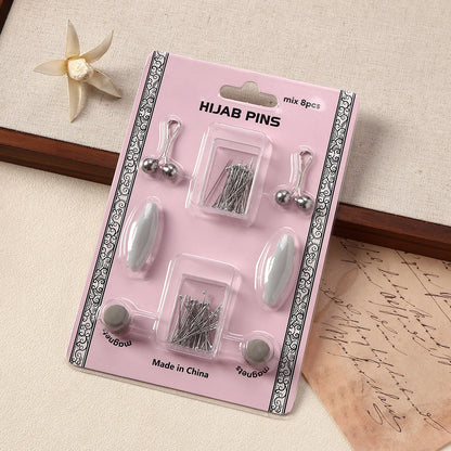 No-Snag Hijab Pin Kit - Magnets, Pearl Clips & Pins