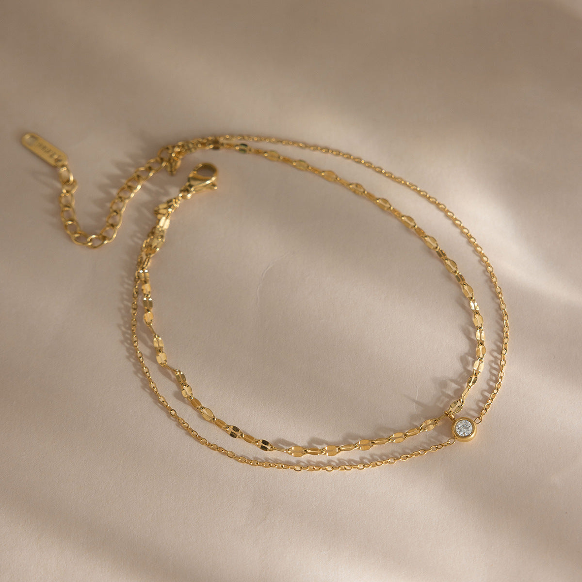 Roveo Layered Sparkle Anklet