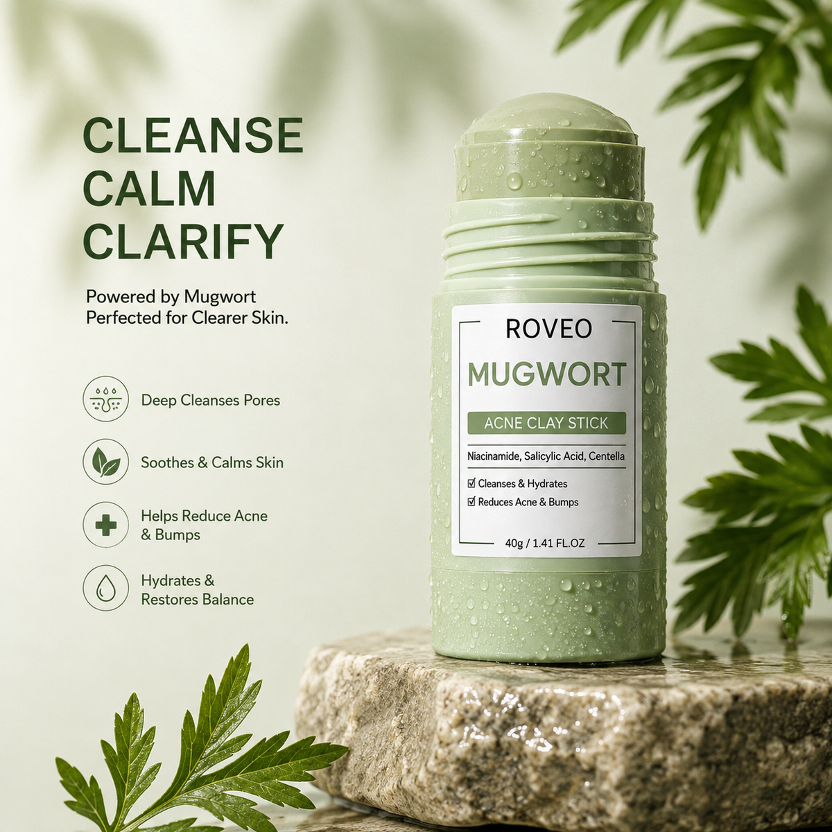 Mugwort Mud Mask Stick Deep Cleansing Blackhead Removal