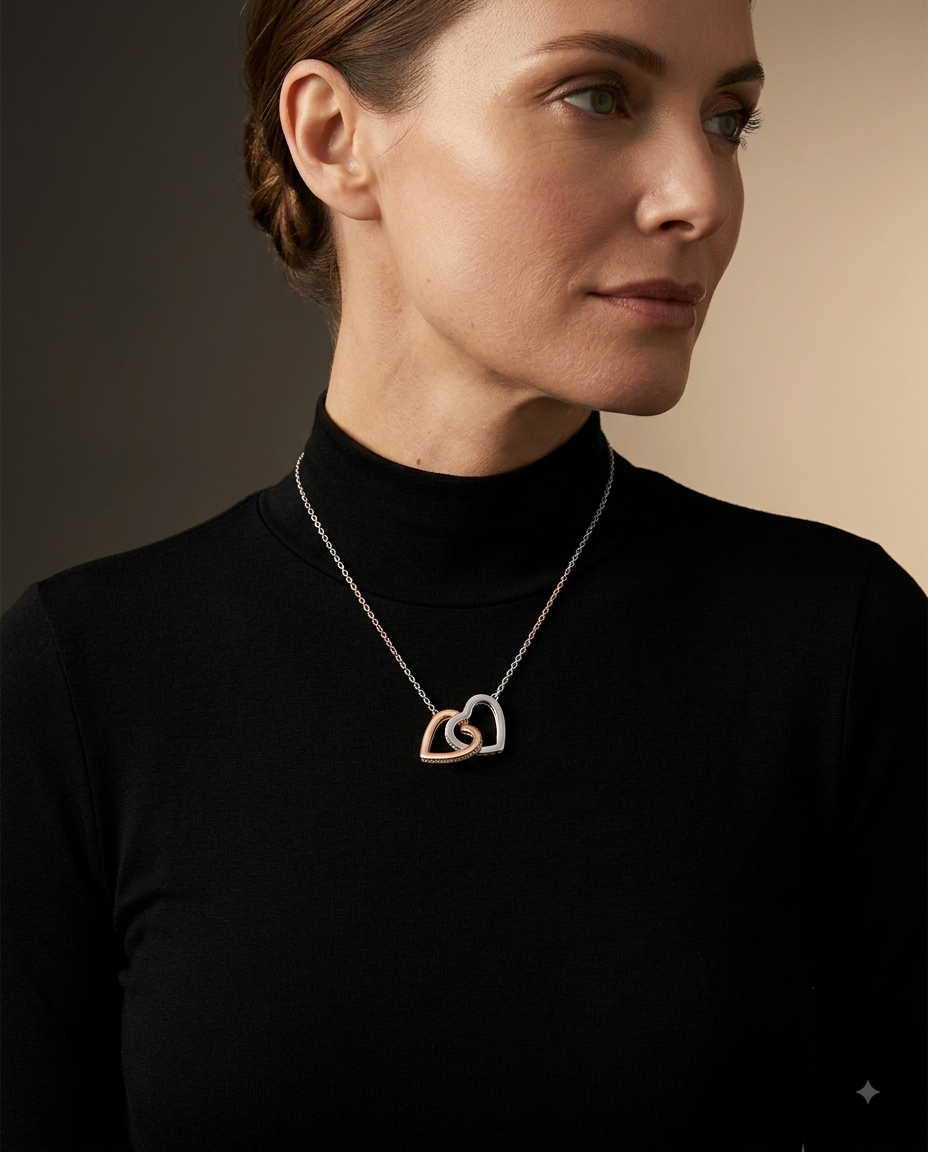 Roveo Interlocking Hearts Necklace