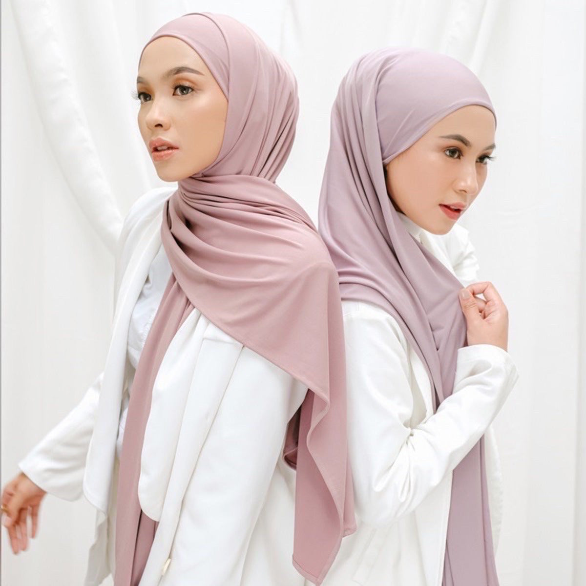 Instant jersey hijab in dusty pink