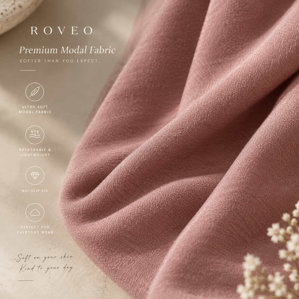 Close-up of soft modal fabric in Dusty Rose